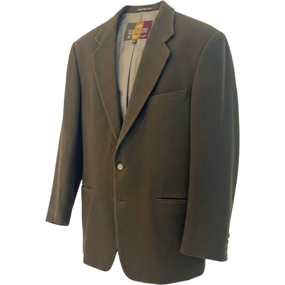 Vintage Structure Le Collezioni Mens XL Blazer‎ Wool Cashmere Italian Fabric